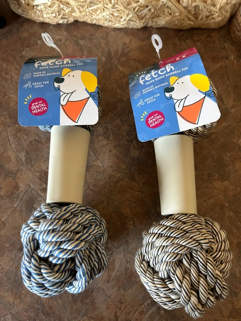 FETCH Dog Rope Barbell Bone Dog Toys